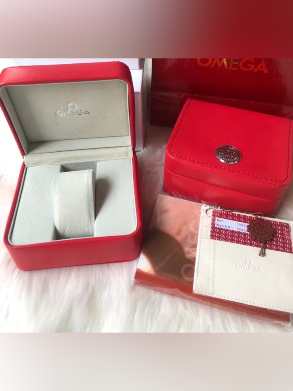 Omega Watch Storage Box  Booklet & Cert. EMPTY BOX ONLY!